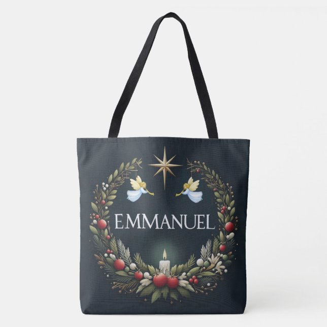 Bolsa Tote Anjos de Natal Emmanuel (Frente)