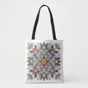 Bolsa Tote anjos de natal multicoloridos