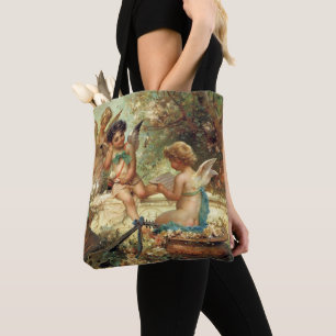 Bolsa Tote Anjos Músicos de Hans Zatzka, Arte Fino Vitoriano