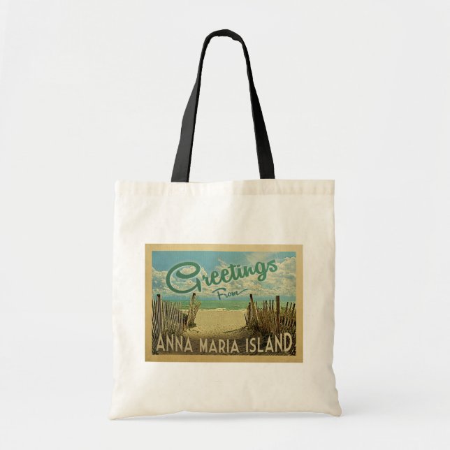 Bolsa Tote Anna Maria Island Beach Viagens vintage (Frente)