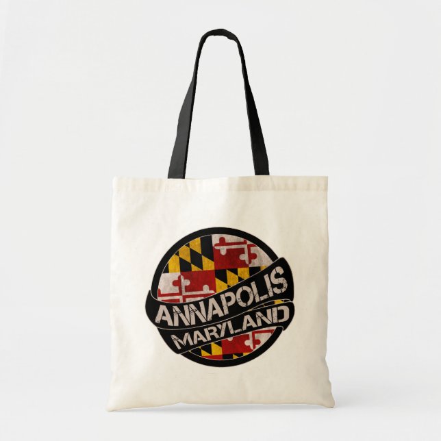 Bolsa Tote Annapolis Maryland flag grunge tote bag (Frente)