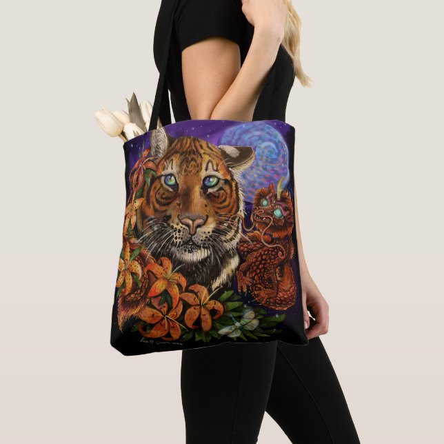 Bolsa Tote Ano Chinês da nova arte do Tigre2022 (Close Up)