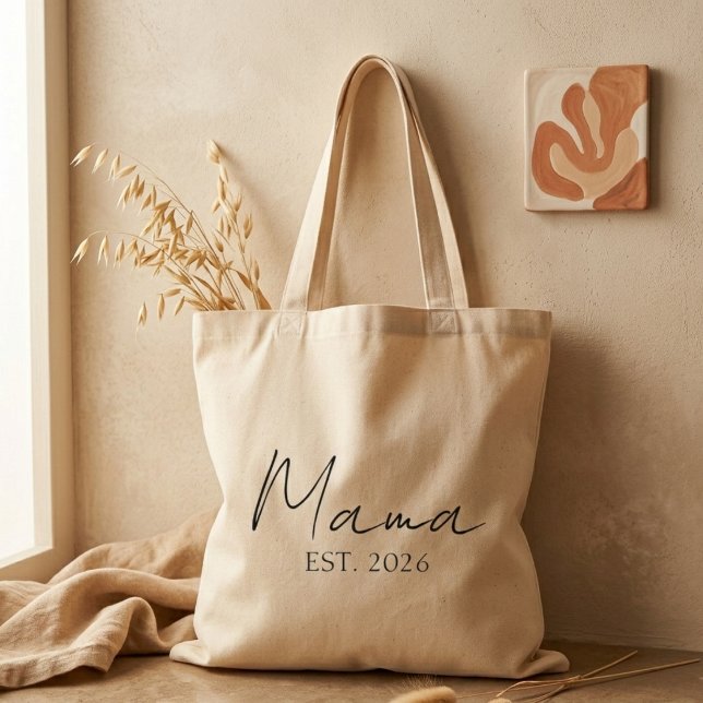 Bolsa Tote Ano de Estabelecimento da Mamãe Marco Familiar Mín (Criador carregado)