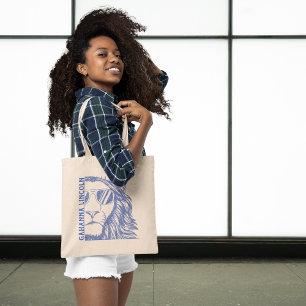 Bolsa Tote Ano de Graduação Escolar de Mascote de Leão Inclus