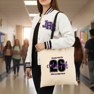 Bolsa Tote Ano de graduação personalizado e nome da escola