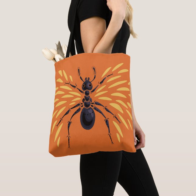 Bolsa Tote Ant Art Insect Lover Fiery Orange Entomology (Close Up)