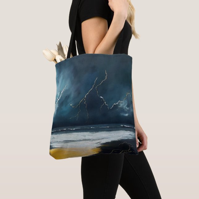 Bolsa Tote Antes da Tempestade – Paisagem Marítima Abstrata (Close Up)