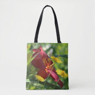 Bolsa Tote Anthemis vermelho do amarelo do hemerocallis