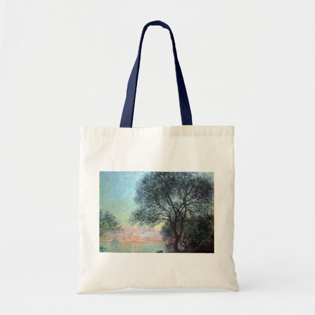 Bolsa Tote Antibes pela Manhã por Claude Monet (Frente)