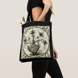 Bolsa Tote Antigo azulejo Norte-Alemão, azulejo cerâmico vint