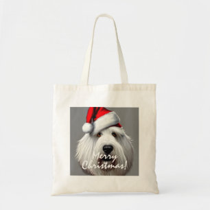 Bolsa Tote Antigo Natal para Sheepdog Inglês