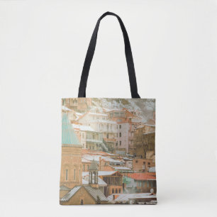 Bolsa Tote Antigos edifícios históricos de Tbilisi. Viagem do