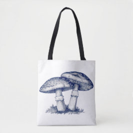 Bolsa Tote Antique of mushroom drawing