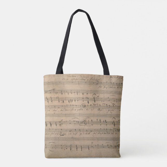 Bolsa Tote Antique Sheet Music de 1822, Canção do Velho Homem (Verso)