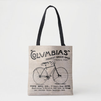 Bolsa Tote Anúncio de jornal em bicicleta de safra