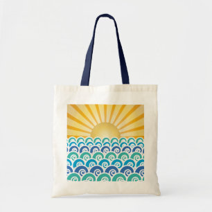 Bolsa Tote Ao longo do saco azul das ondas