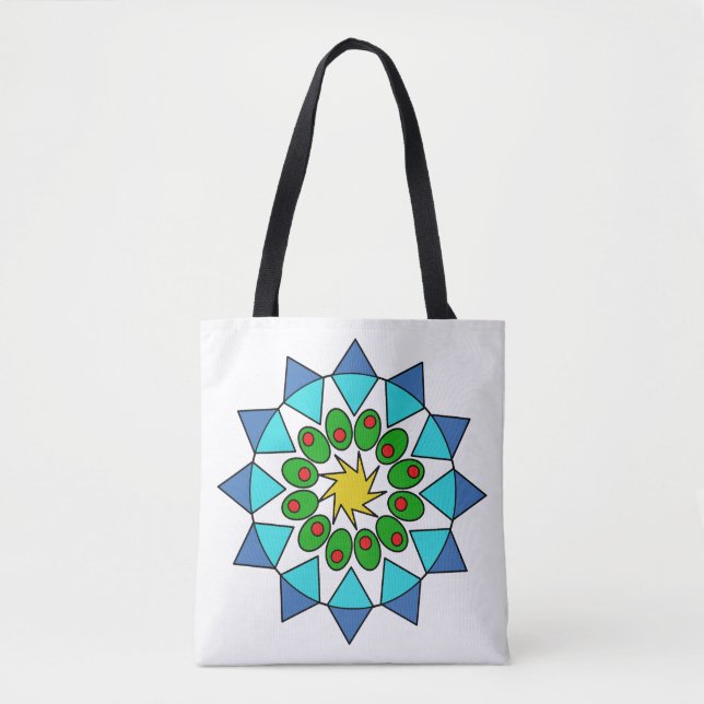 Bolsa Tote (ao) - Mandala Colorido (Frente)