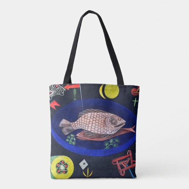 Bolsa Tote Ao redor do peixe, Paul Klee (Verso)