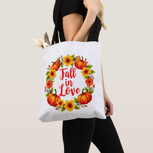 Bolsa Tote Apaixonado: Vibrante Design de Wreath de outono