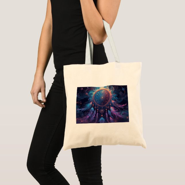 Bolsa tote apanhadora de sonhos psicodélica (Frente (produto))
