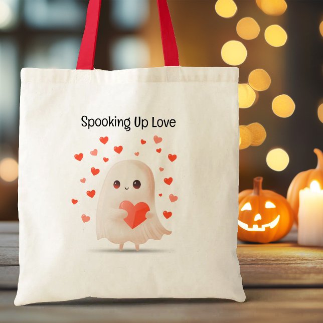 Bolsa Tote Apanhando Amor Fantástico Halloween (Spooking Up Love Cute Ghost Halloween Tote Bag)