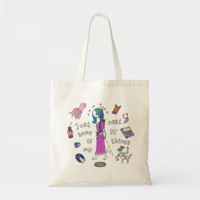 Bolsa Tote "Apenas algumas das minhas pequenas coisas lindas" (Frente)