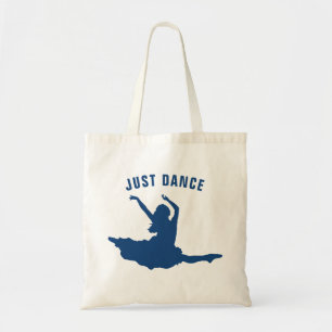 Bolsa Tote Apenas Dance texto-Blue Dancer Silhouette
