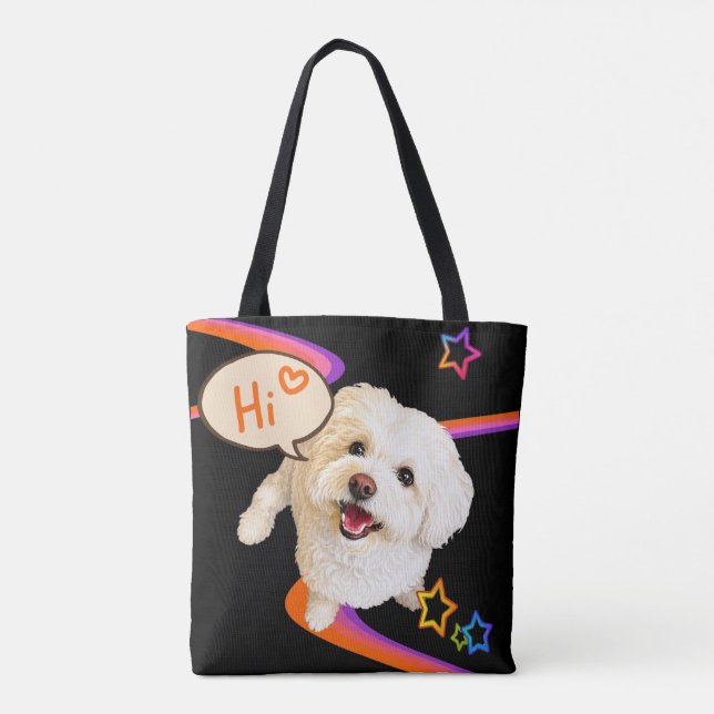 Bolsa Tote Apenas Dizendo "Oi"  (Verso)