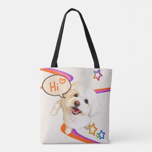 Bolsa Tote Apenas Dizendo "Oi"  (Verso)