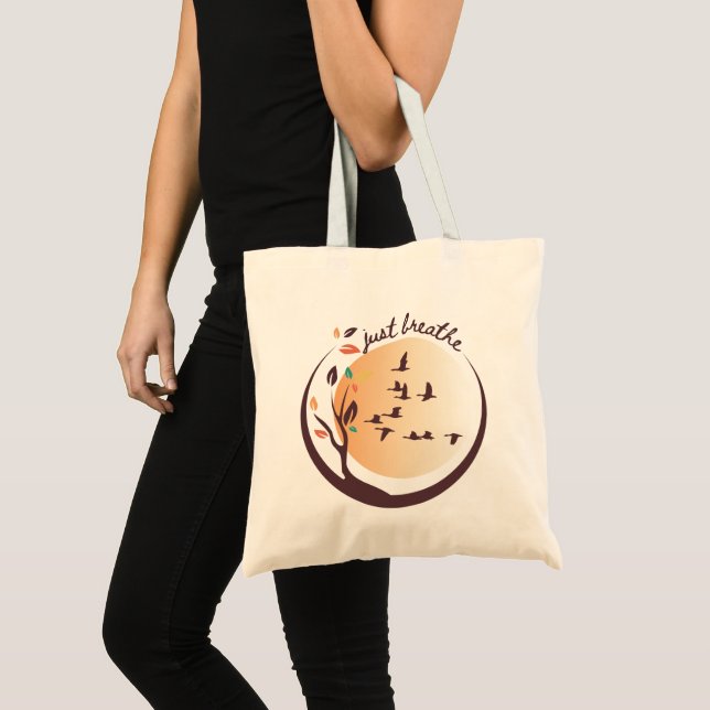 Bolsa Tote Apenas respire à Nature Meditation Yoga Tote Bag (Frente (produto))