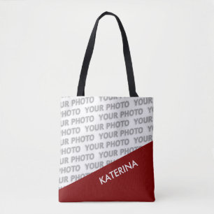 Bolsa Tote APENAS RETÂNGULOS DE COR - vermelho escuro + suas