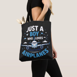 Bolsa Tote Apenas um menino que ama aviões