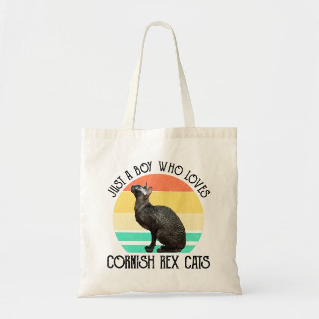 Bolsa Tote Apenas um menino que ama gatos Cornish Rex (Frente)