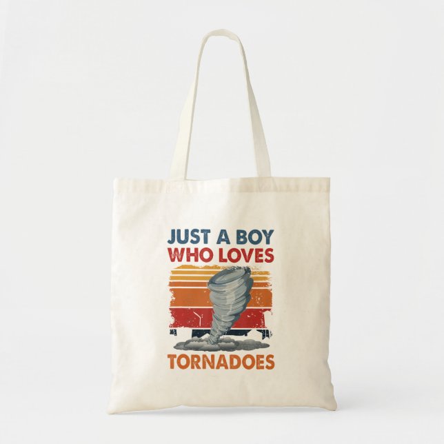 Bolsa Tote Apenas Um Menino Que Ama Tempestade Tornado (Frente)