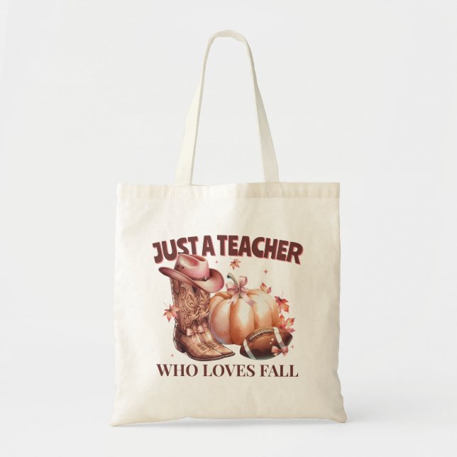 Bolsa Tote Apenas um professor que ama a Coquette Fall Wester (Frente)