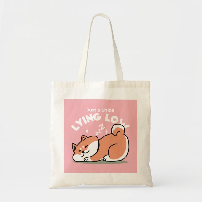 Bolsa Tote Apenas um Shiba Mente Baixo: Design de Shiba Inu C (Frente)