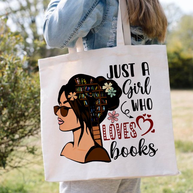 Bolsa Tote Apenas uma garota, Livro Sobre Livros Florais Lend (JUST A GIRL WHO LOVES BOOKS tote bag, personalized teacher tote bag, teacher gift ideas tote bag, )