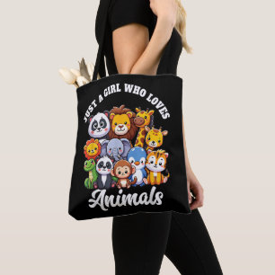 Bolsa Tote Apenas Uma Garota Que Ama Animais Selvagens Fofos