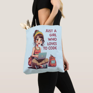 Bolsa Tote Apenas uma garota que ama codificar