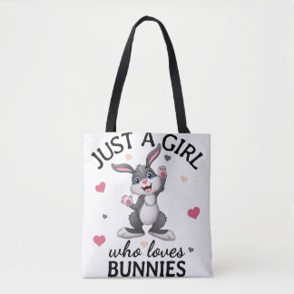 Bolsa Tote Apenas uma garota que ama coelhinhos presentes
