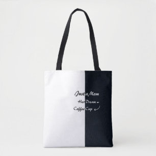 Bolsa Tote Apenas uma Mãe Café Sonho Tipografia Mínima