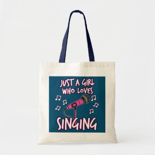 Bolsa Tote Apenas Uma Menina Que Adora Cantar Cantora Feminin