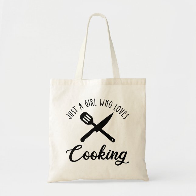 Bolsa Tote Apenas Uma Menina Que Adora Cozinhar (Frente)
