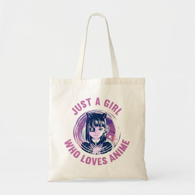 Bolsa Tote Apenas Uma Menina Que Ama A Camisa De Anime 3 Cm D (Frente)