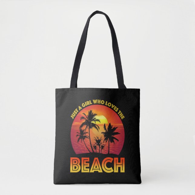 Bolsa Tote Apenas Uma Menina Que Ama A Praia (Frente)