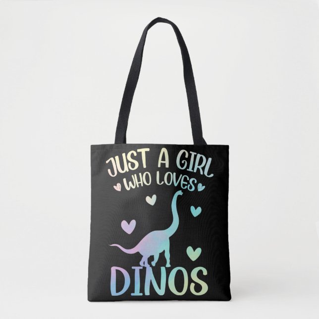 Bolsa Tote Apenas Uma Menina Que Ama Dinos Cute Dinossaur (Frente)