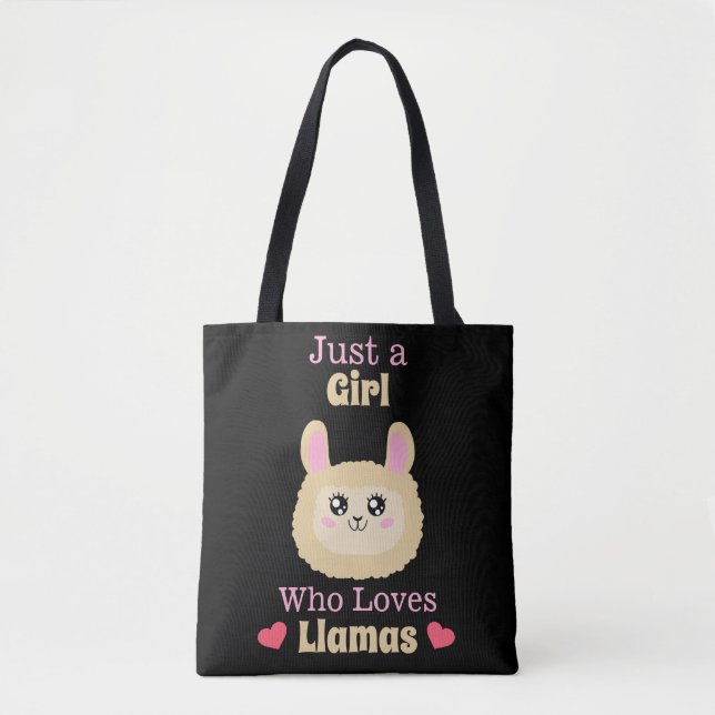 Bolsa Tote Apenas Uma Menina Que Ama Lhamas (Frente)