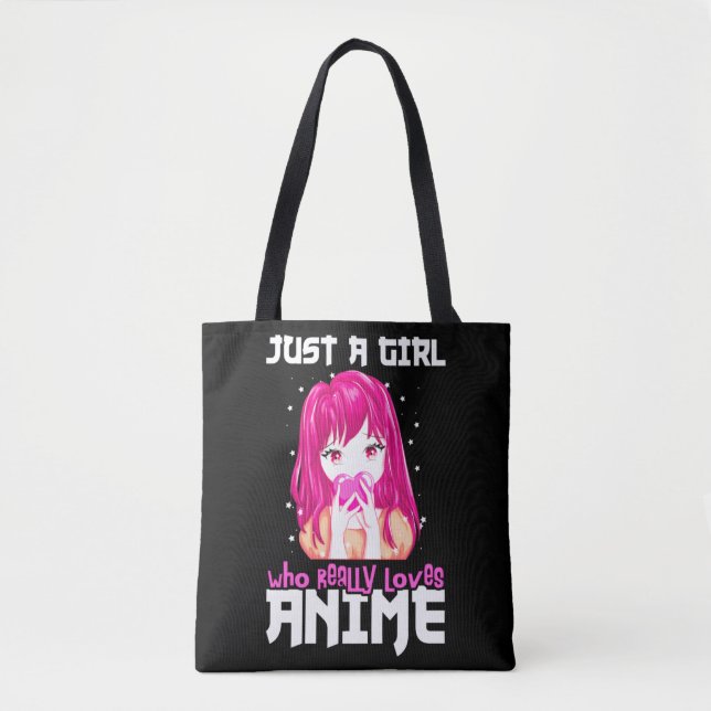 Bolsa Tote Apenas Uma Menina Que Ama Mesmo Anime (Frente)