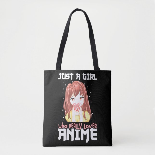 Bolsa Tote Apenas Uma Menina Que Ama Mesmo Anime (Frente)
