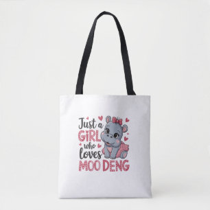 Bolsa Tote Apenas Uma Menina Que Ama Moo Deng Baby Hippos Lon